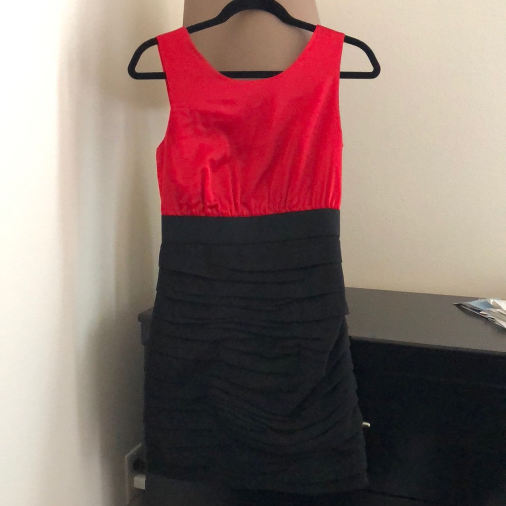 Black and red semi-formal dress